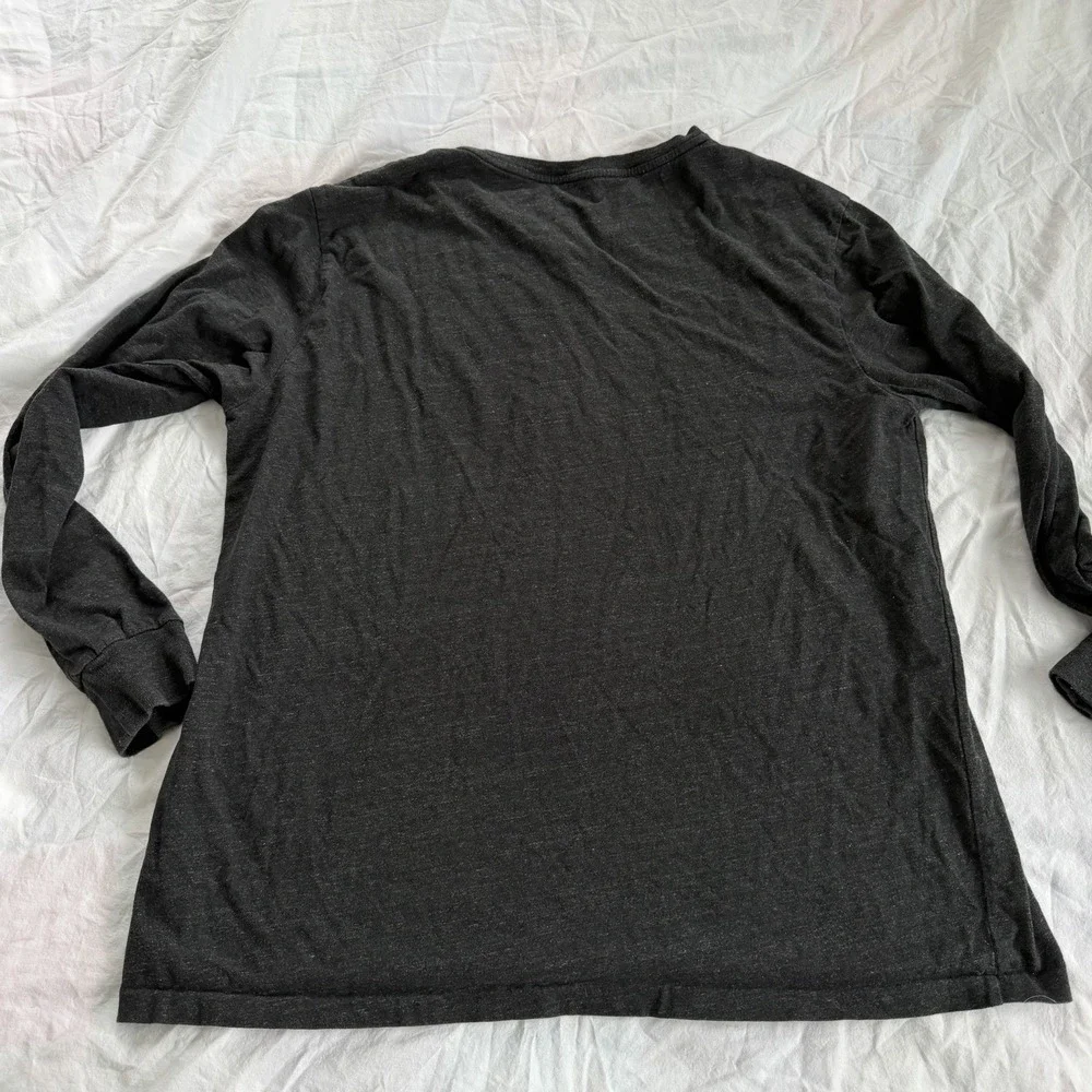 Polo Ralph Lauren Mens XL V Neck Long Sleeve Shirt Gray Red Pony‎